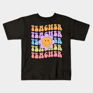 Teacher Retro 60S 70S Graphic Kids T-Shirt